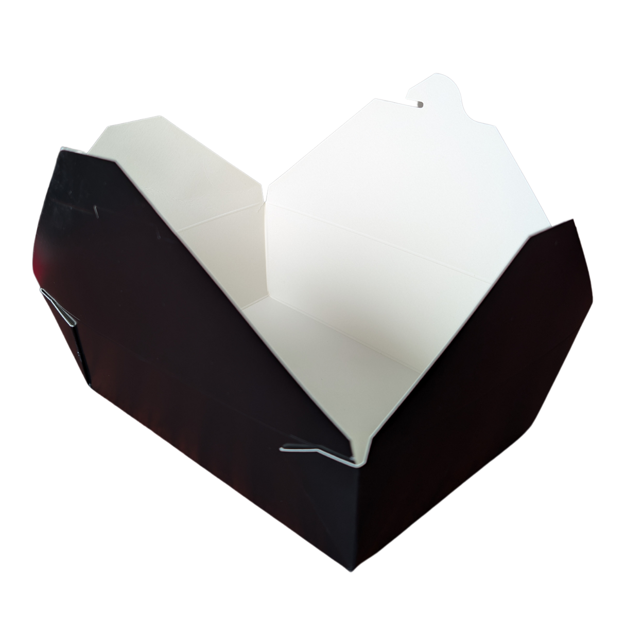 45 oz Black Top Folded Take-Out Paper Container - #8