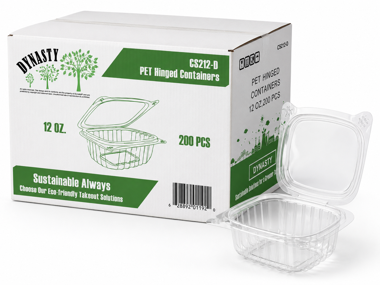 Clear 12 oz Hinged Deli Container