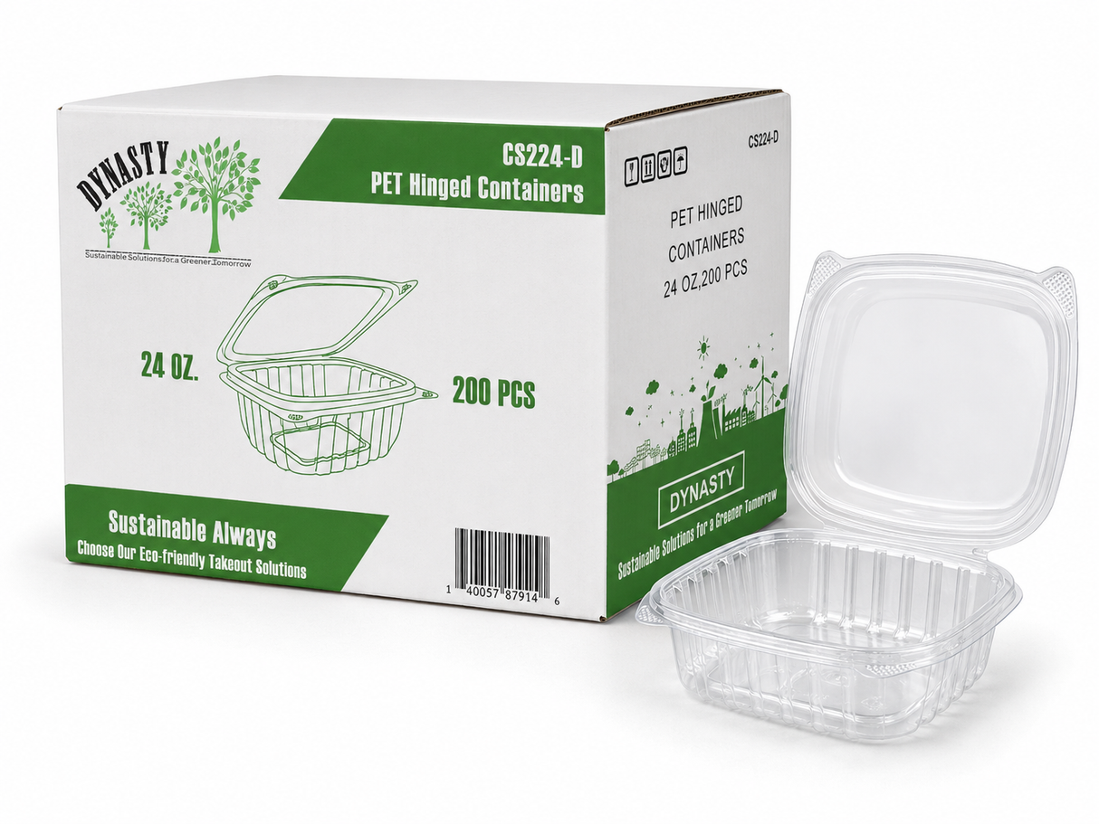 Clear 24 oz Hinged Deli Container