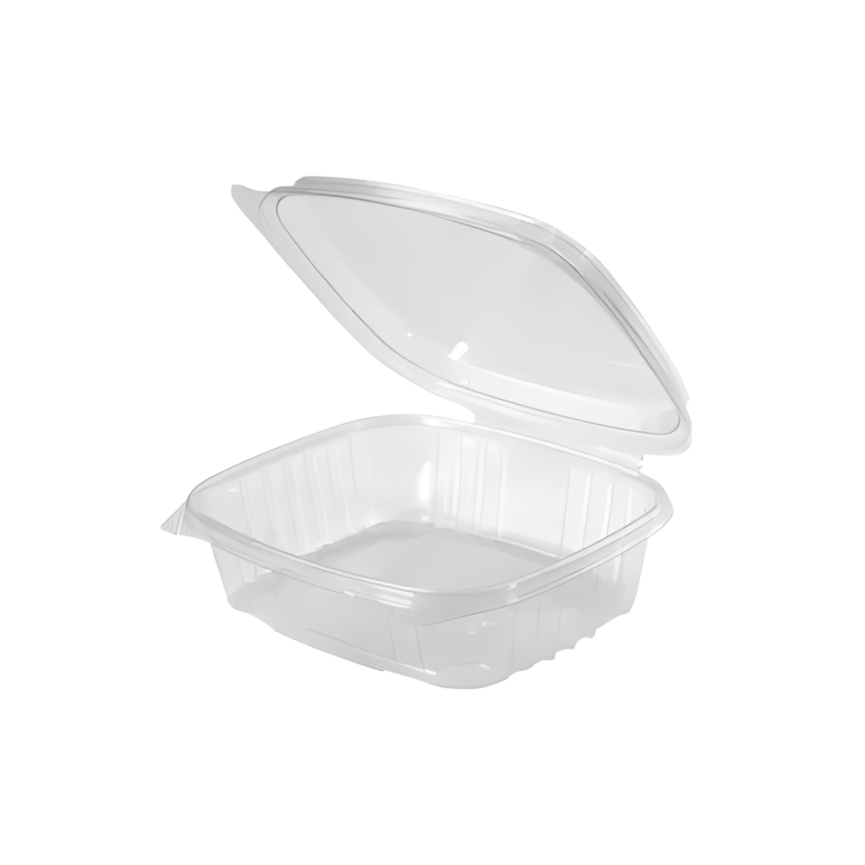 Clear 24 oz Hinged Deli Container with High Dome Lid