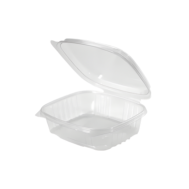 Clear 24 oz Hinged Deli Container with High Dome Lid