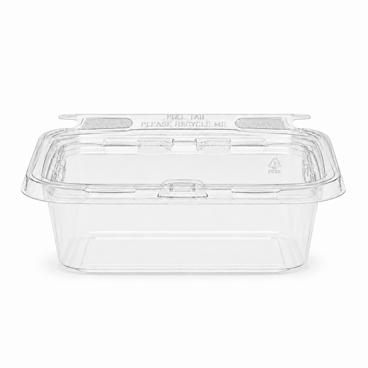 48 oz Clear Anti-fog Tamper evident Hinged Deli Contaners - 50x4/CS