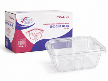 64 oz Tamper evident Hinged Deli Container
