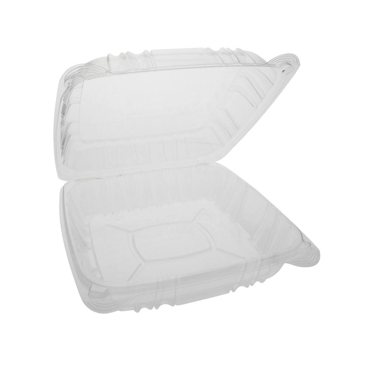 9" OPS Clamshell Container with Hinged Lid - 1-comp.