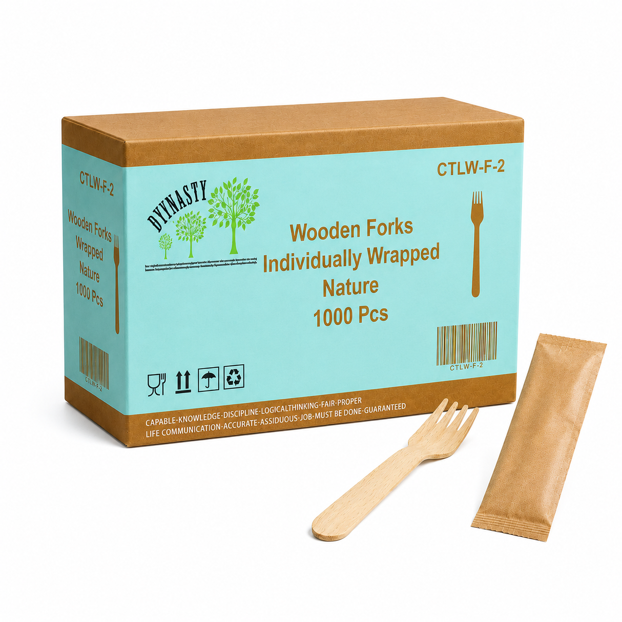 6.25" Individually Wrapped Birch Wood Forks