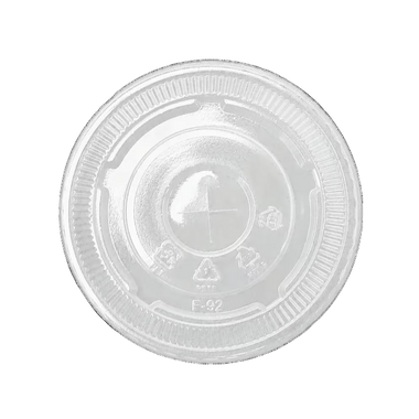 92mm Straw Slotted PET Flat Lids for 12 oz, 92mm PET Cups