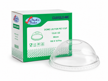 98mm Straw Slotted Dome PET Lids for 16-20 oz PET Cups