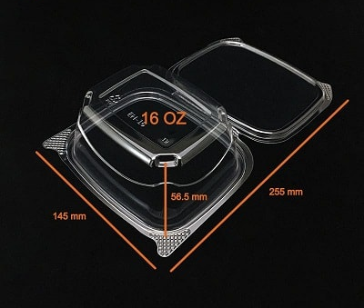 Clamshell Containers - Flat Lids - DE516-D - 200 pcs