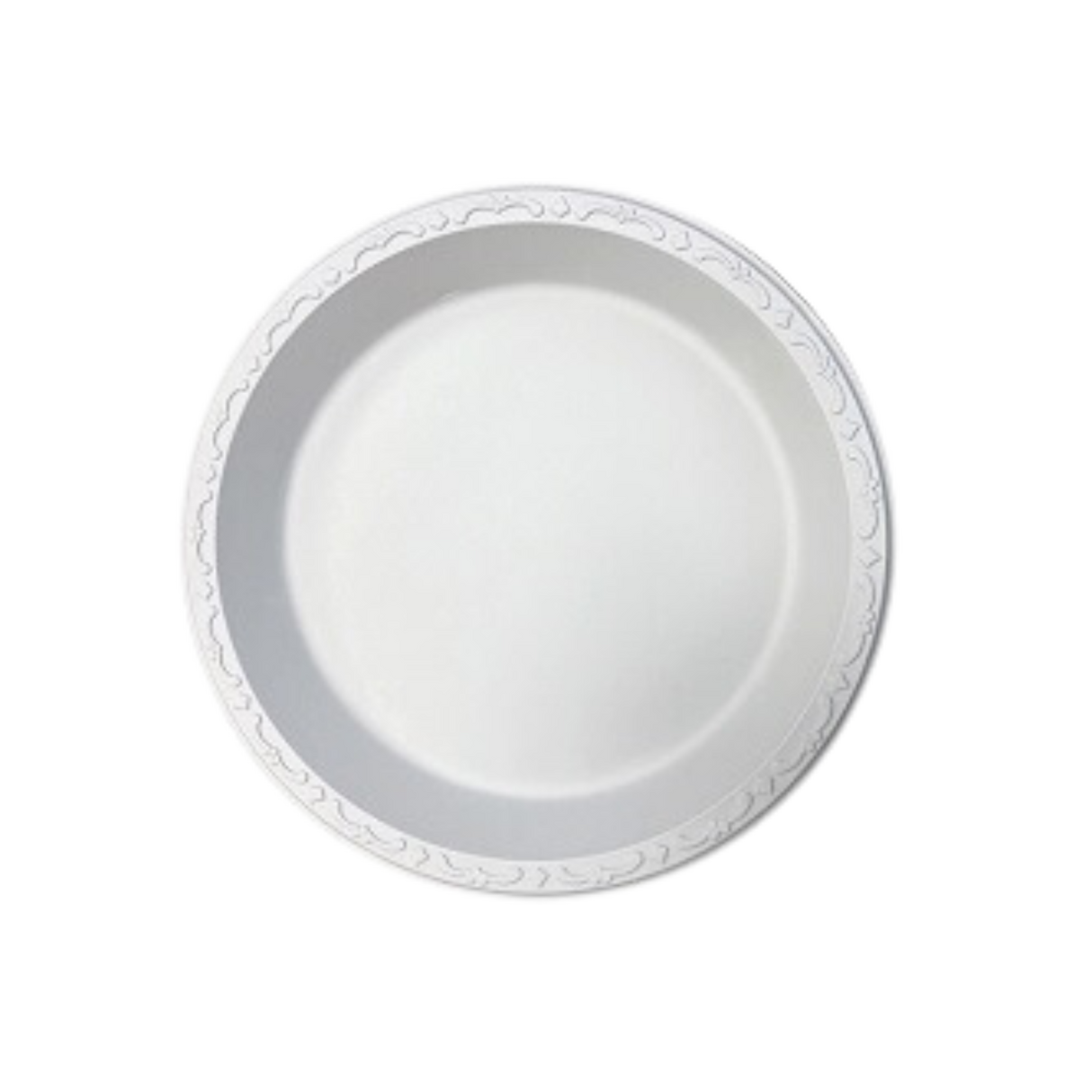 9" White Round Pebble Plates