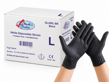 Large Black Food Grade Nitrile Gloves