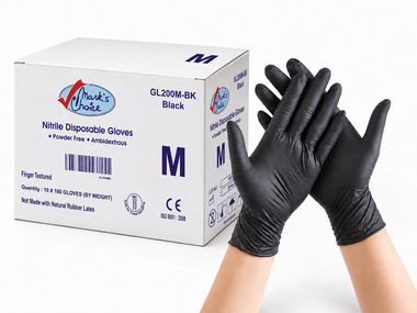 Medium Black Food Grade Nitrile Gloves
