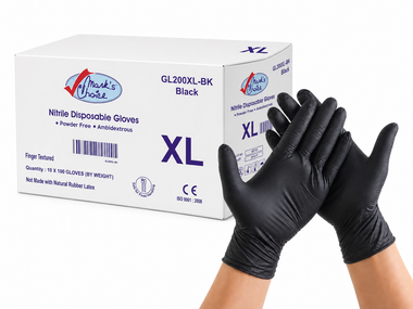 Extra Large Black Food Grade Nitrile Gloves