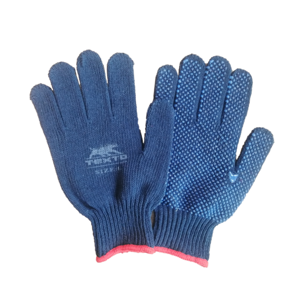 Large Heavy Duty Blue PVC Dotted Gloves