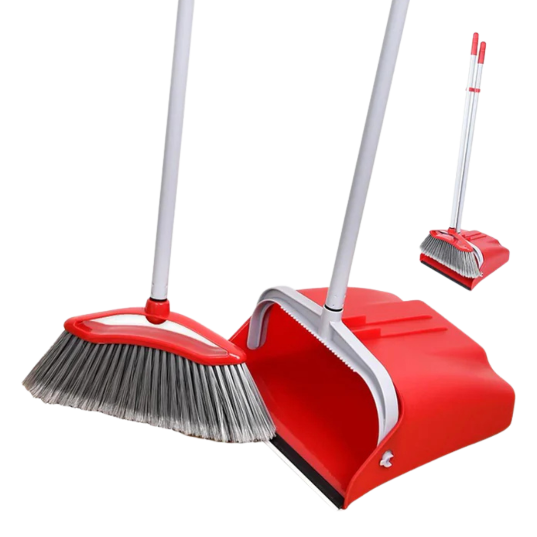 30x26cm Dustpan & Broom Set with Metal Handle