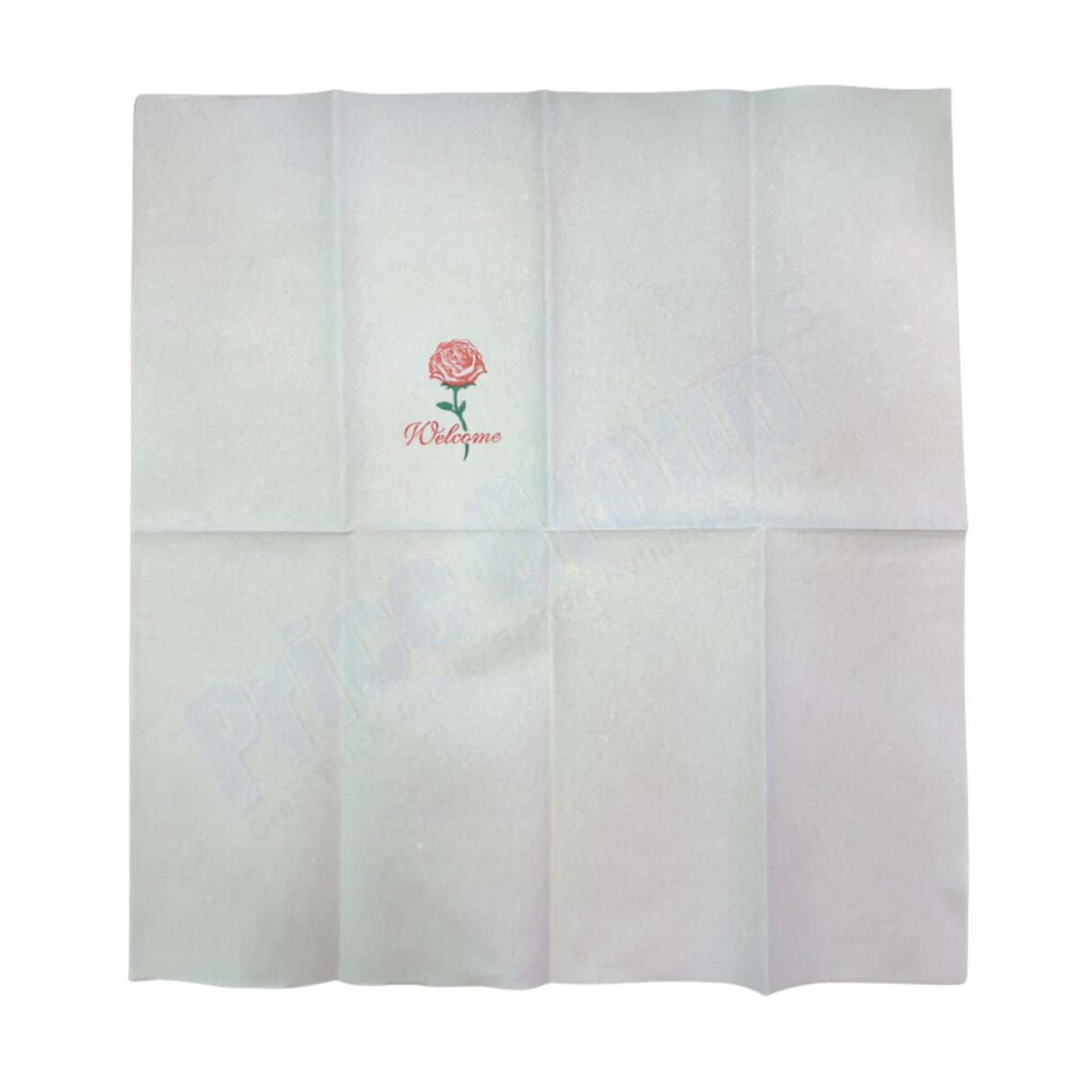 17" x 17", 1/8 Fold Airlaid Rose Printed Napkins