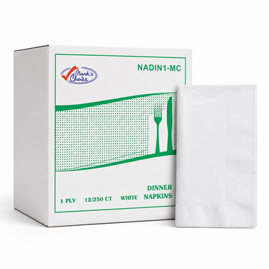 1 ply White Embossed Dinner Napkins