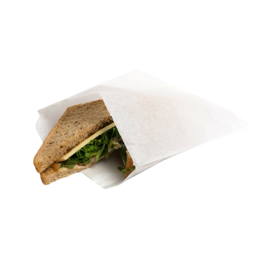 6" x 2" x 9" White Jumbo Greaseproof Sandwich Bags