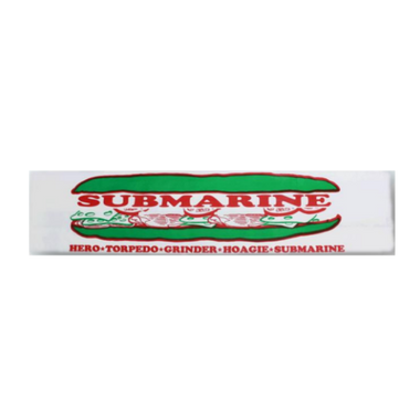 4" x 2.5" x 16" White Printed Waxed Submarine Bag