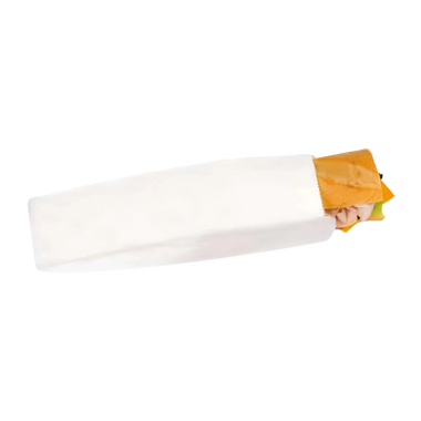 4" x 2.5" x 16" White Plain Waxed Submarine Bag
