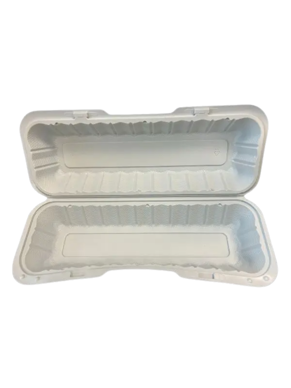 12" x 4" White Dual Lock MFPP Take-Out Container - 1-Comp.