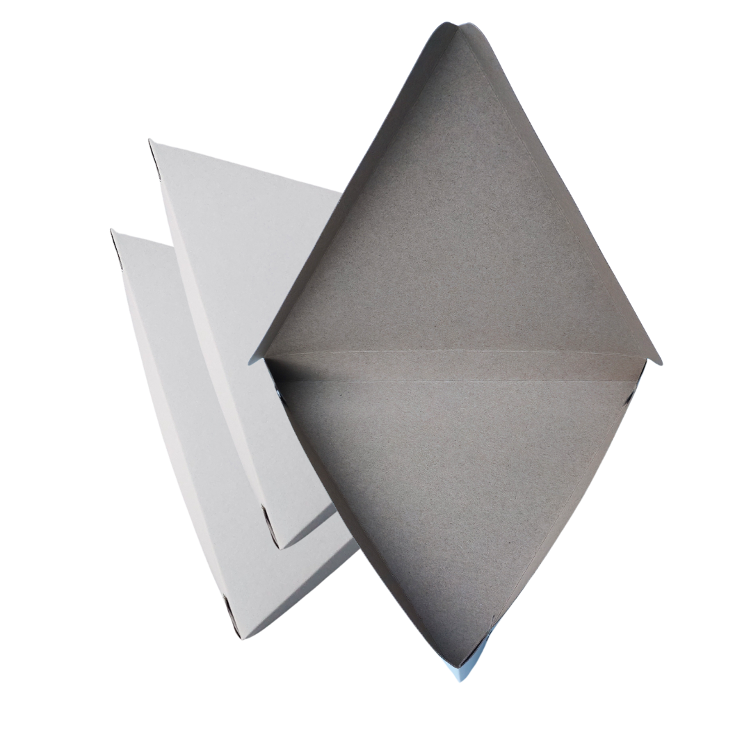 11" x 10" x 1" Plain White Folded Hinged Pizza Slice Boxes