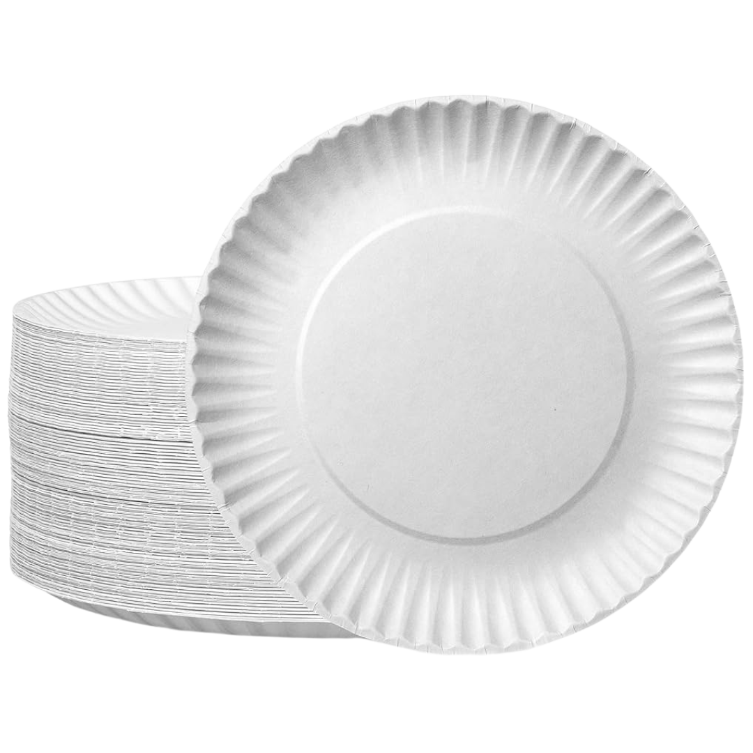 9" Uncoated Paper Plates