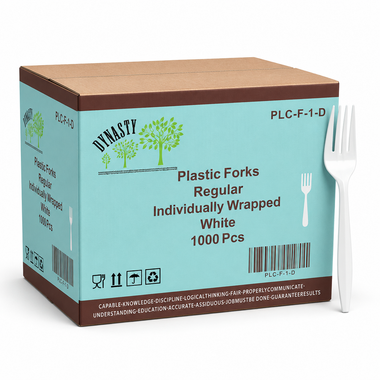 White Medium Wrapped Plastic Forks