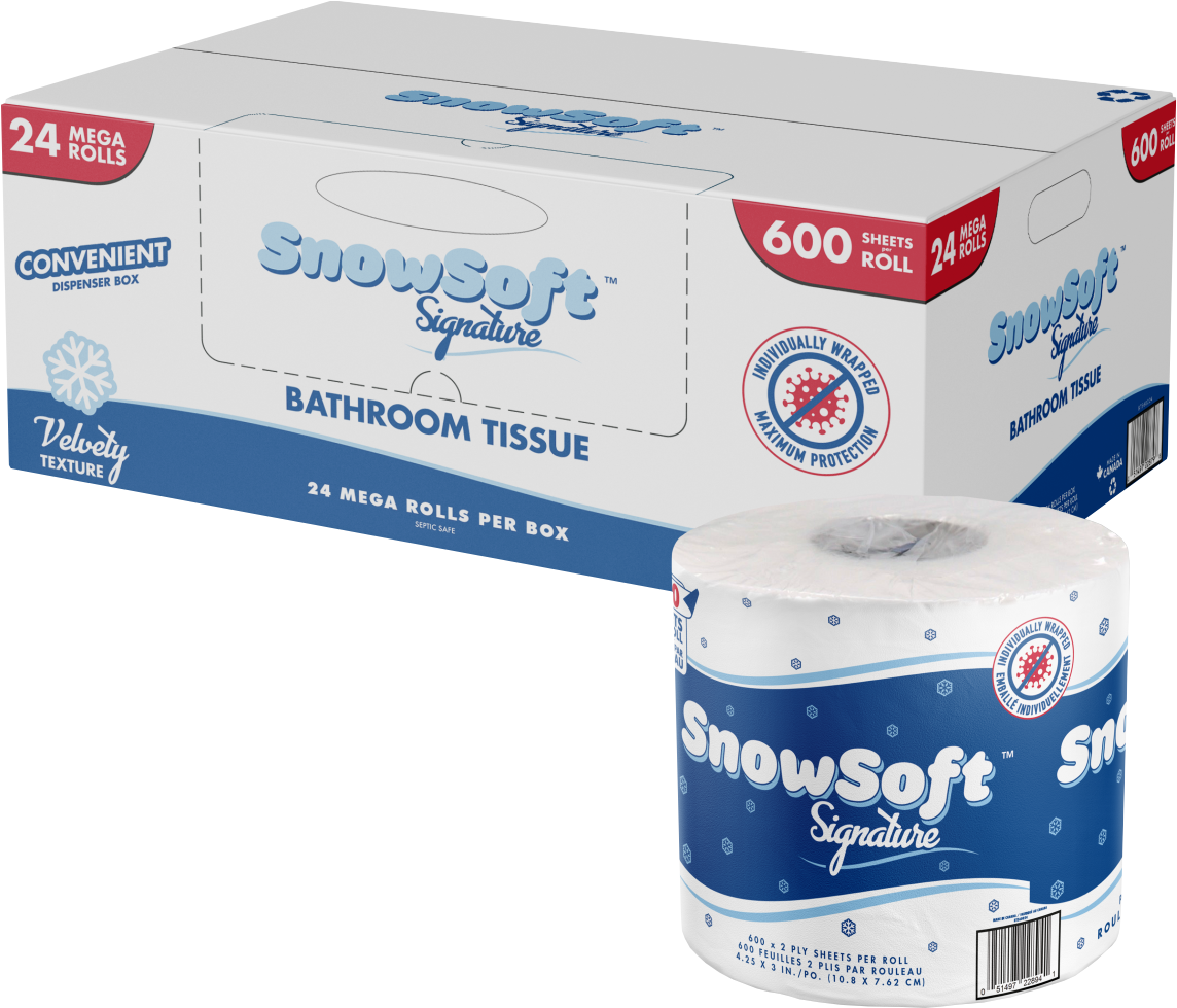 600 sheets, 2 ply Standard Toilet Paper - 24 Rolls