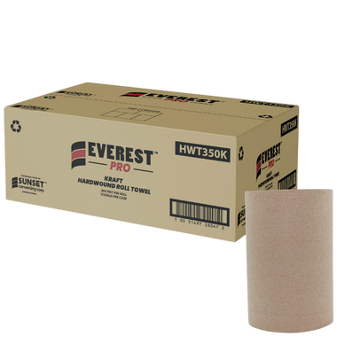 7.85" x 350' Kraft Hand Towel Rolls - 12 Rolls