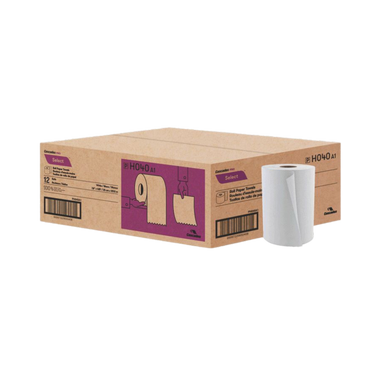 8" x 425' White Hand Towel Rolls - 12 Rolls