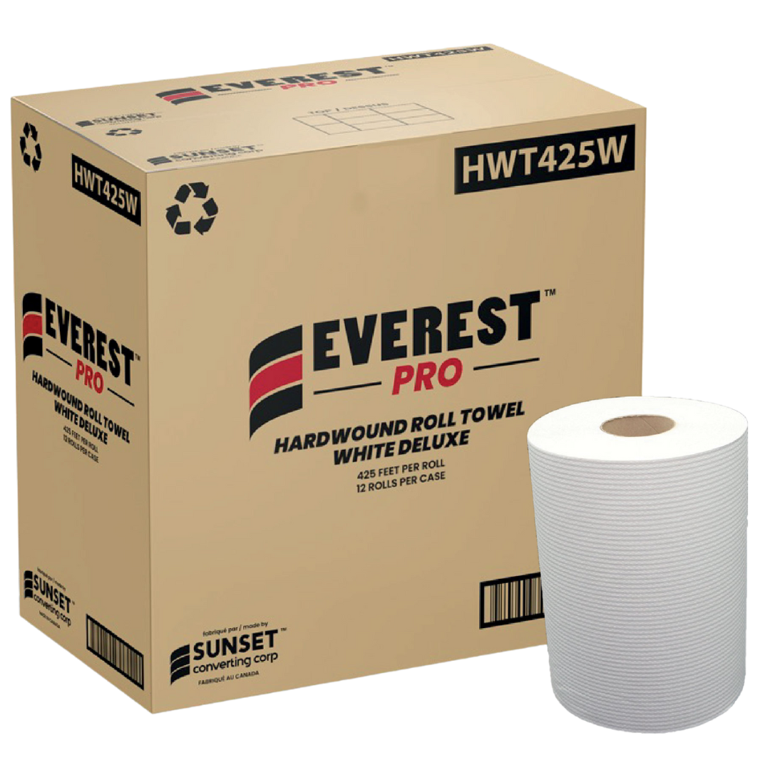 8" x 425' White Hand Towel Rolls - 12 Rolls