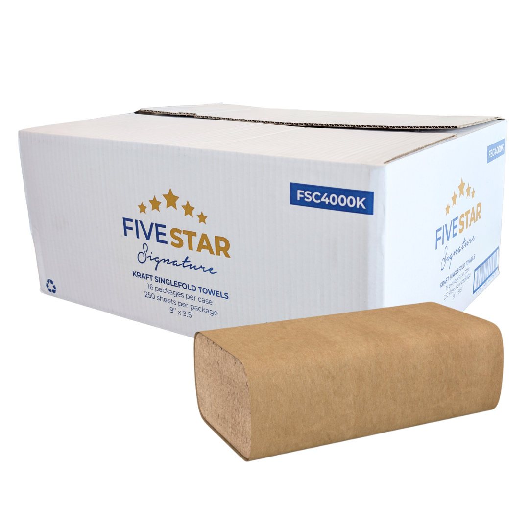 Singlefold Kraft Hand Towel Sheets - 250x16/cs