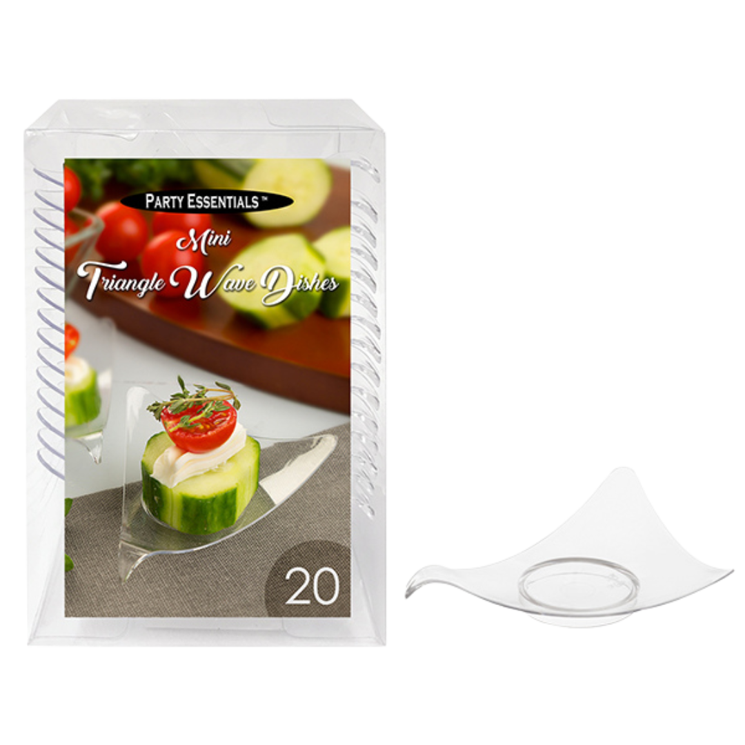 3.43" x 3.03" Clear Mini Triangle Wave Dishes
