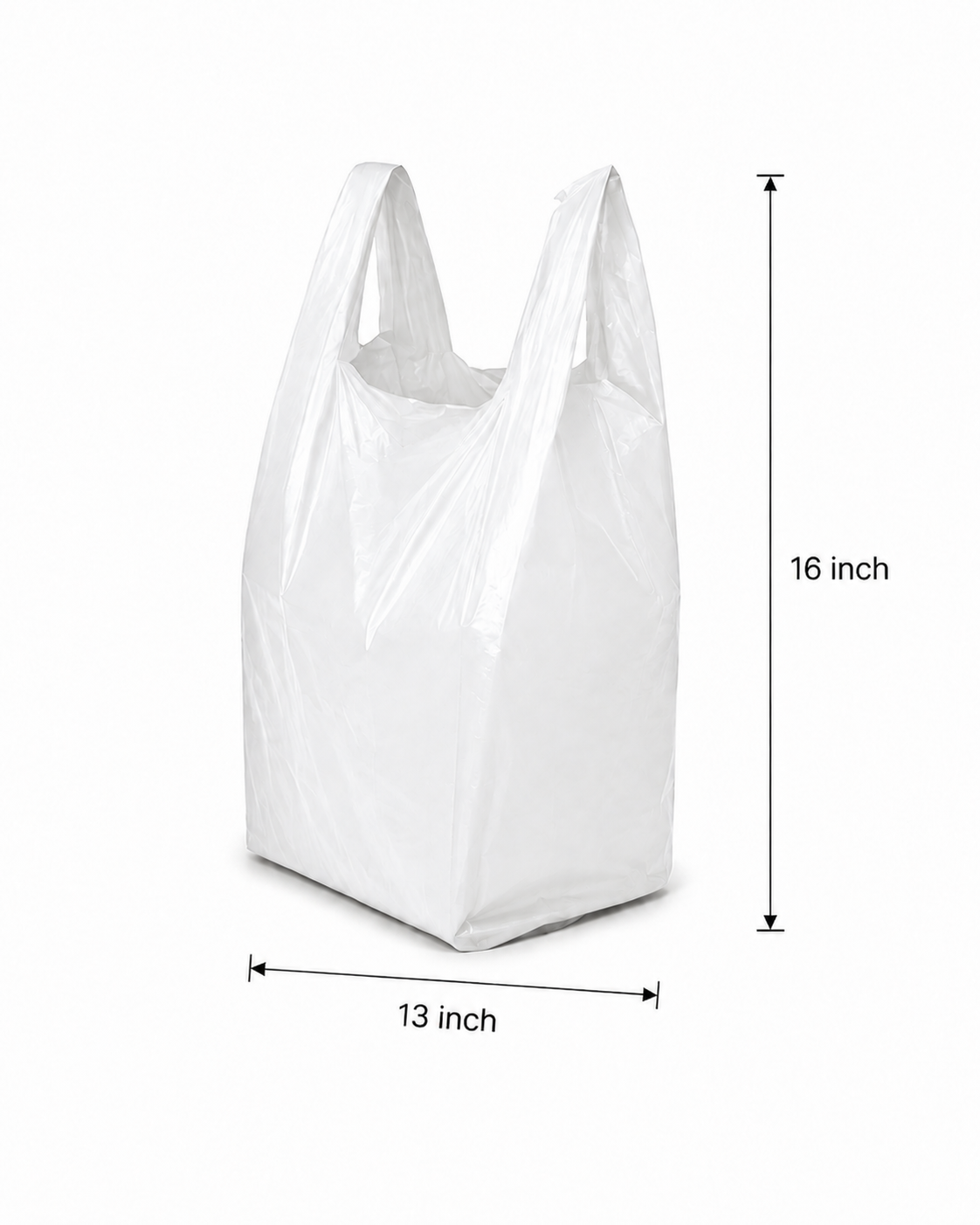 13" x 16" White Low Density Shopping Bags - S1
