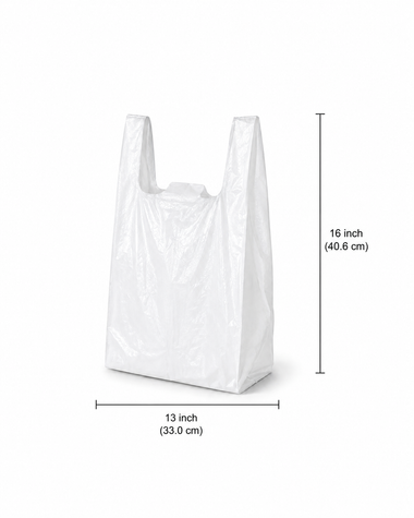 13" x 16" White Low Density Shopping Bags - S1