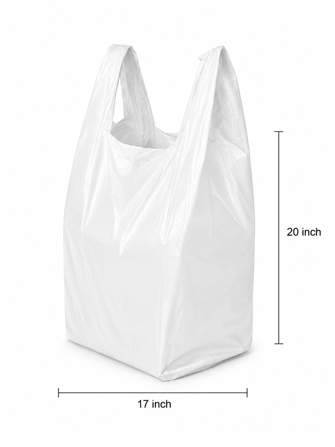 17" x 20" White Low Density Shopping Bags - S3