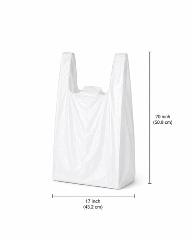 17" x 20" White Low Density Shopping Bags - S3
