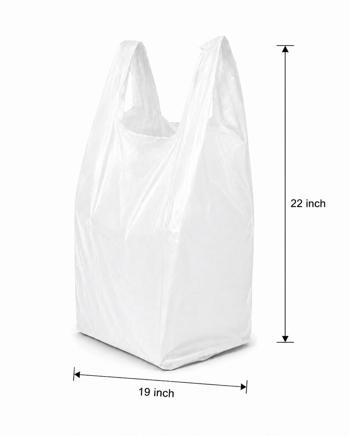 19" x 22" White Low Density Shopping Bags - S5