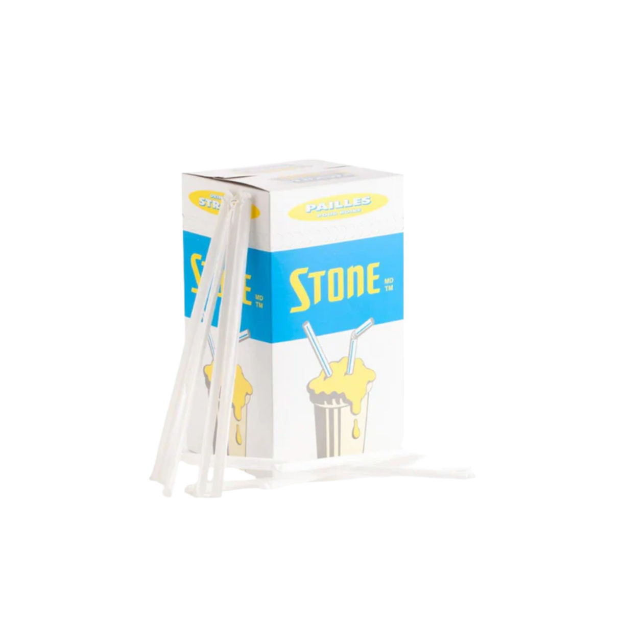 White Plastic Straw - Wrapped - STS08 - 6 x 400pcs