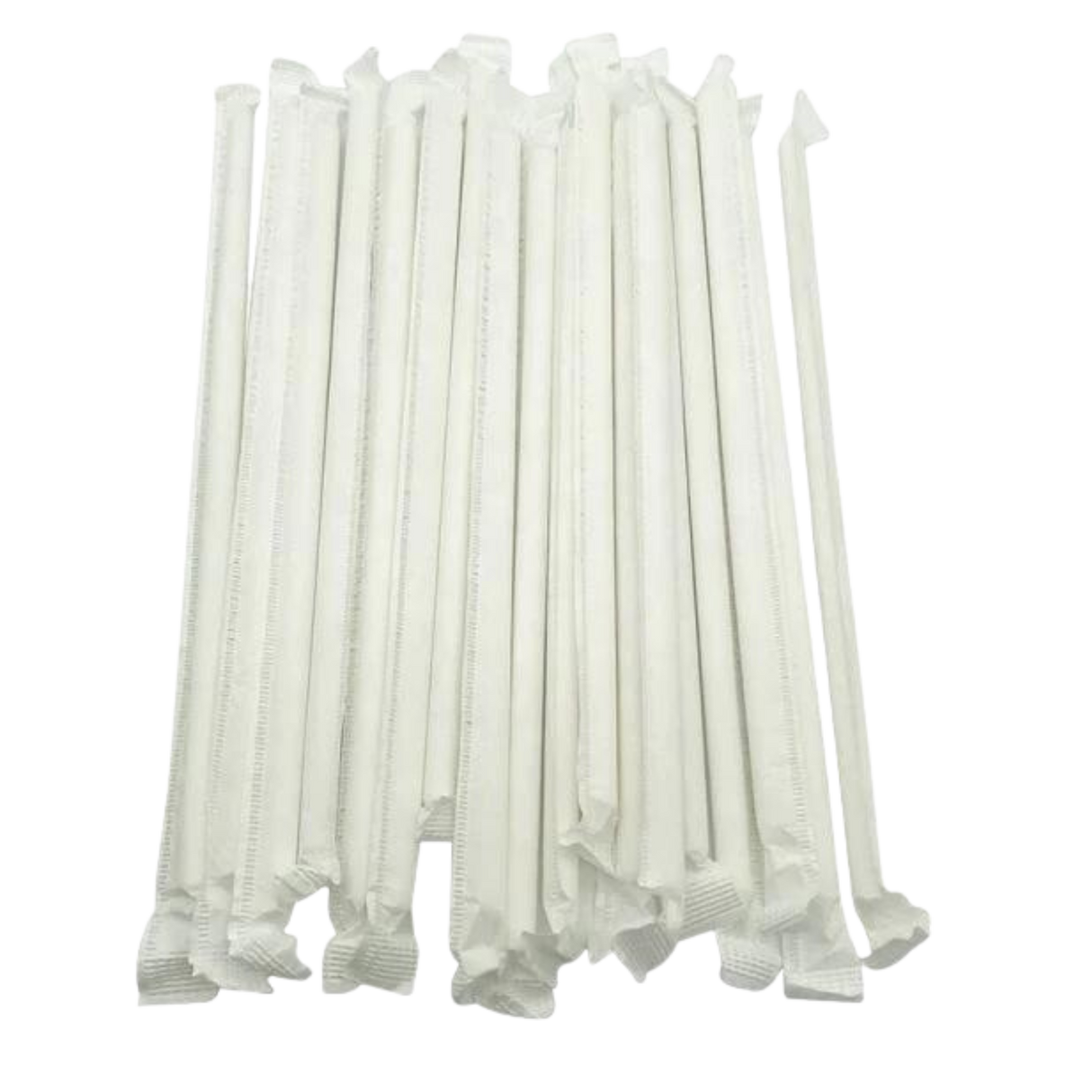 8'' White Paper Straws with Pointed End