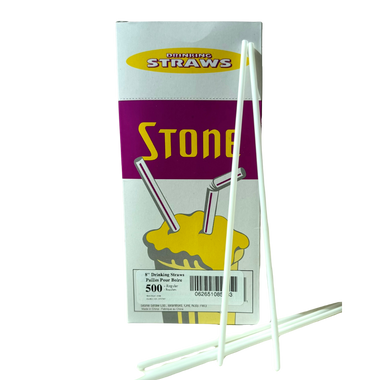 8" Regular Unwrapped White Straws