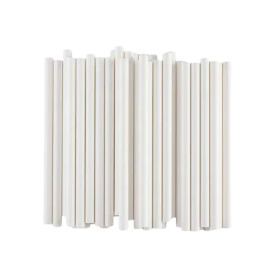 8" Unwrapped White Milkshake Straws - 9 x 250
