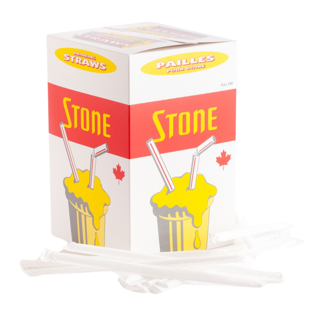 8" Individually Wrapped Flex Milkshake Straw - 6x400