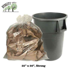Clear Garbage Bags 35" x 50", Strong