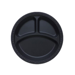 Ecopax - Pebble Plates - Round, 10", 3 Comp, Black, PP - PP103-BK