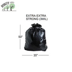 Price Group - Black Garbage Bags - 35" x 50", Extra Extra Strong, Industrial
