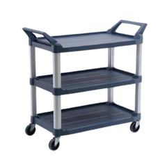 Trust Line - Utility Cart - Hi5 3-Shelf Utility Cart, Open Side, Assembly, Black
