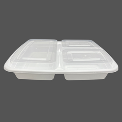 Dynasty - Take-Out Microwaveable Combo Container - 32 oz; Rectangular; 3 Comp - DT-339 White