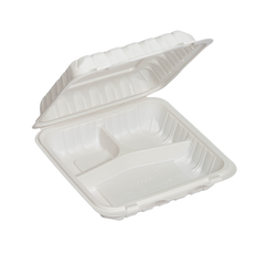 Mark‘s Choice - MFPP Take-Out Container - 7" x 7" x 2.75", 3-Comp., White - PC1773-MC
