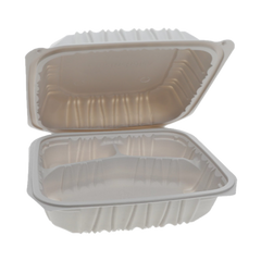 Pactiv - MFPP Take-Out Container - 8.5" x 8.5" x 3", 3-Comp, White - YCNW0853